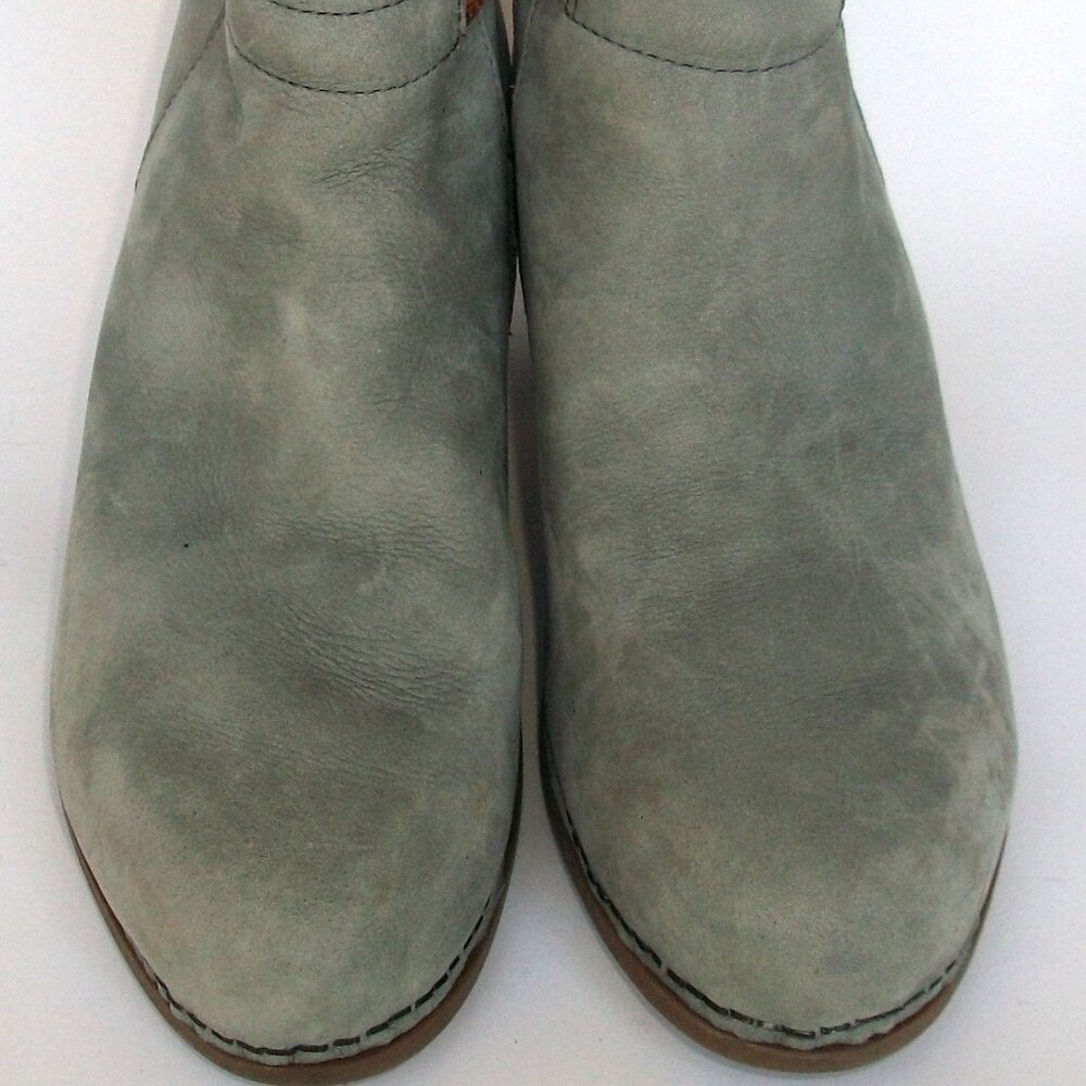 Dansko Hartley Gray Nubuck w Brown Leather Heeled Comfort Clog Boots 39M 8.5-9M - Picture 3 of 8